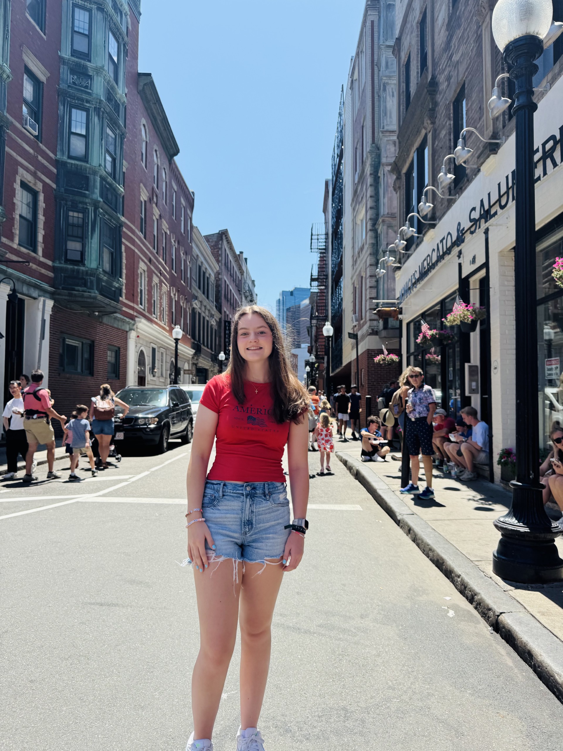 allie standing on the street